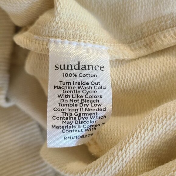 Sundance Embroidered Zip Up Hoodie Sweatshirt Jacket Cream Med Womens Cottage - Picture 8 of 10